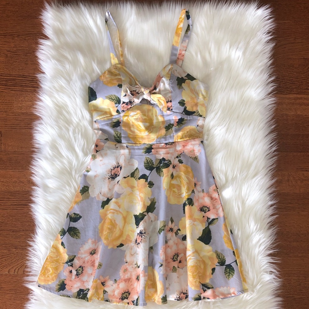 Speechless flare mini dress - floral - size 5
